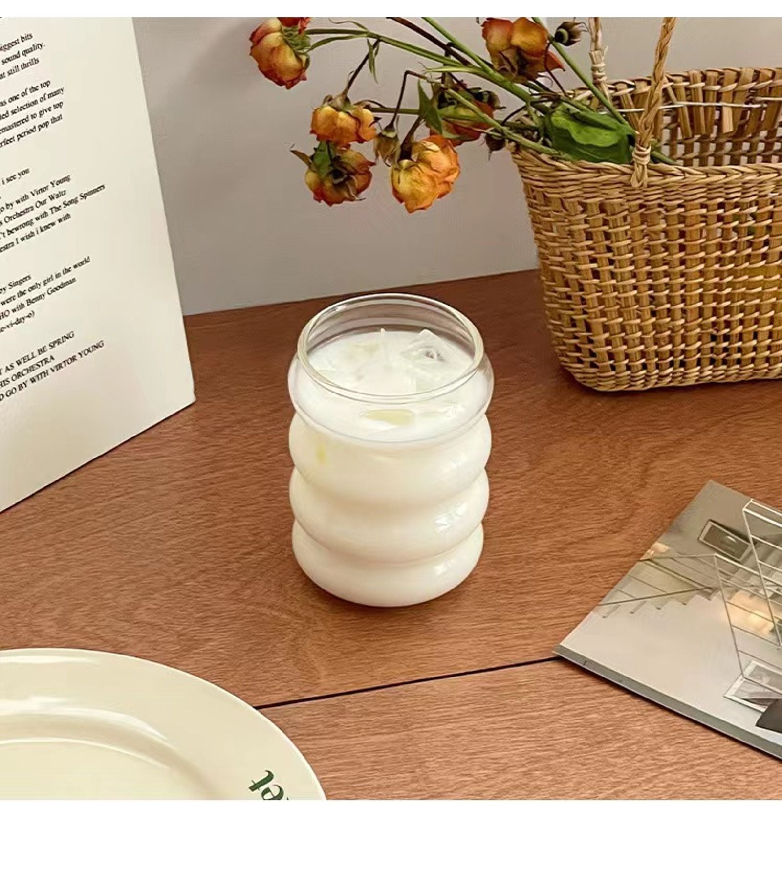 300ML Vintage Glass Coffee Mug - Heat-Resistant