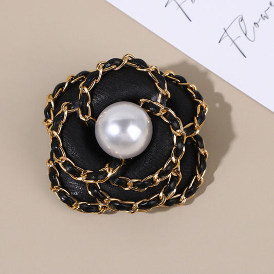 Korean Fashion Camellia Pearl Brooch for Women