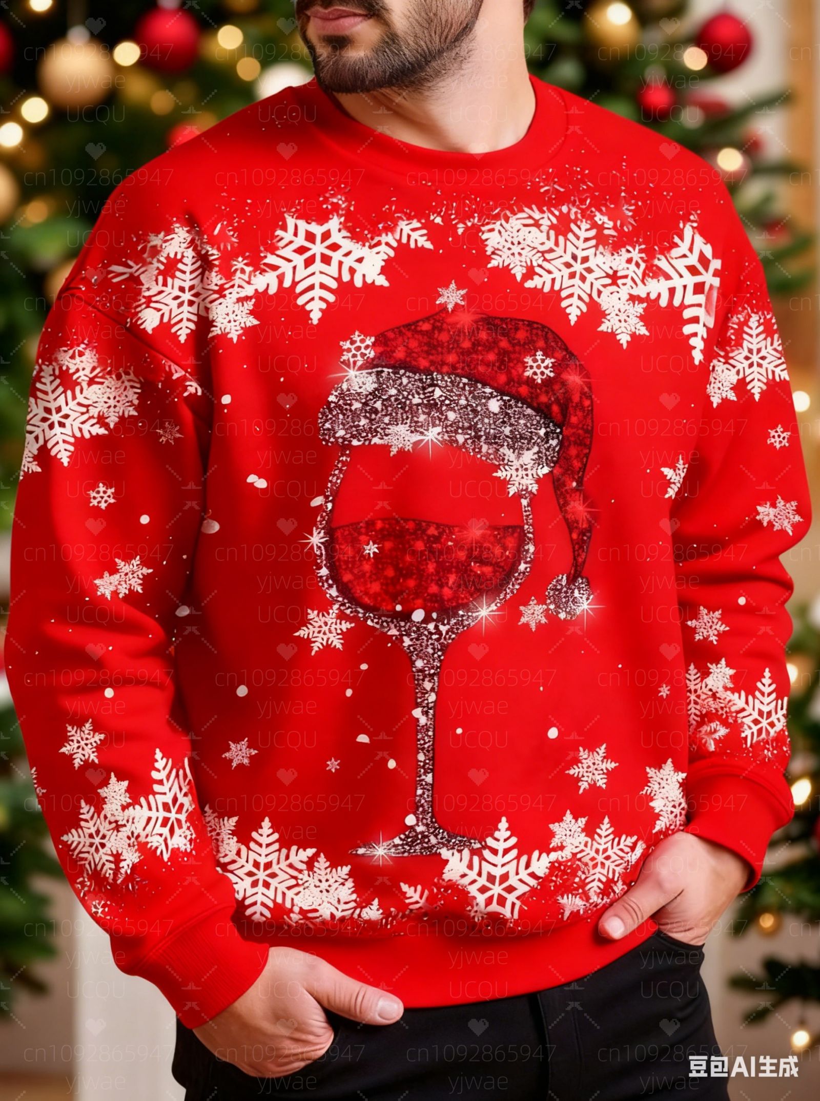 Men's Christmas Sweatshirt with Snowman Design