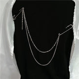 Punk Double Chain Brooch - Trendy Hip Hop Jewelry