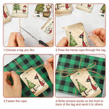 50pcs Vintage Christmas Hanging Gift Tags with Rope