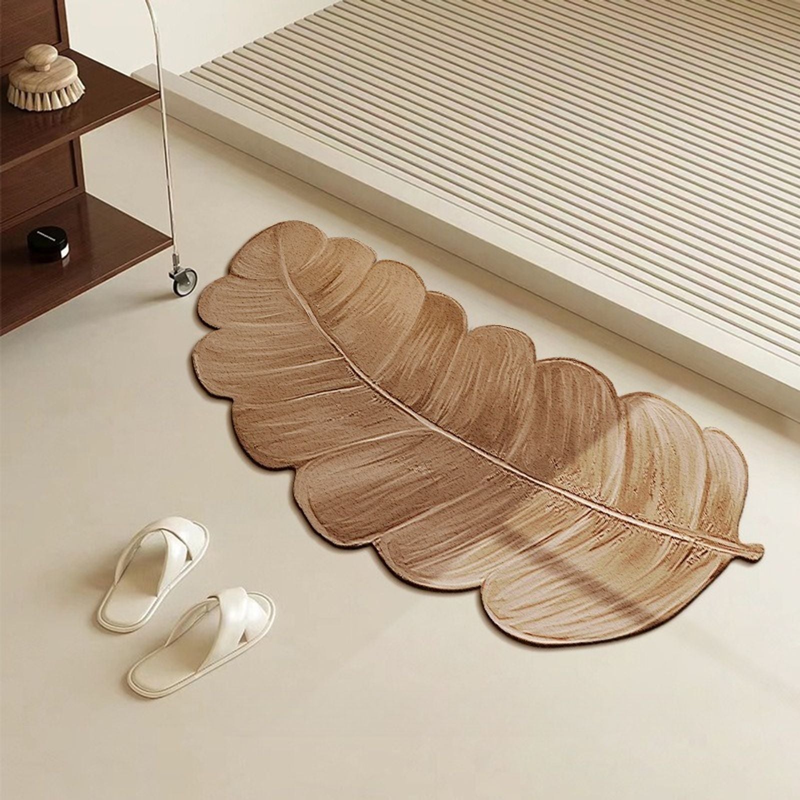 Leaves Green Plants Floor Mats for Bathroom and Home