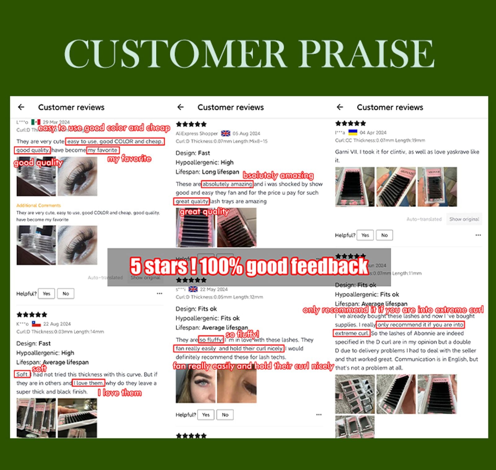 Lakanaku 2D Eyelash Extensions - U YY Fiber Double Tips