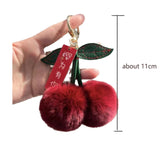 Cute Soft Fluffy Red Rabbit Fur Ball Keychain