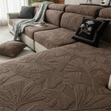 Ginkgo Jacquard Polar Fleece Sofa Cover - All Seasons
