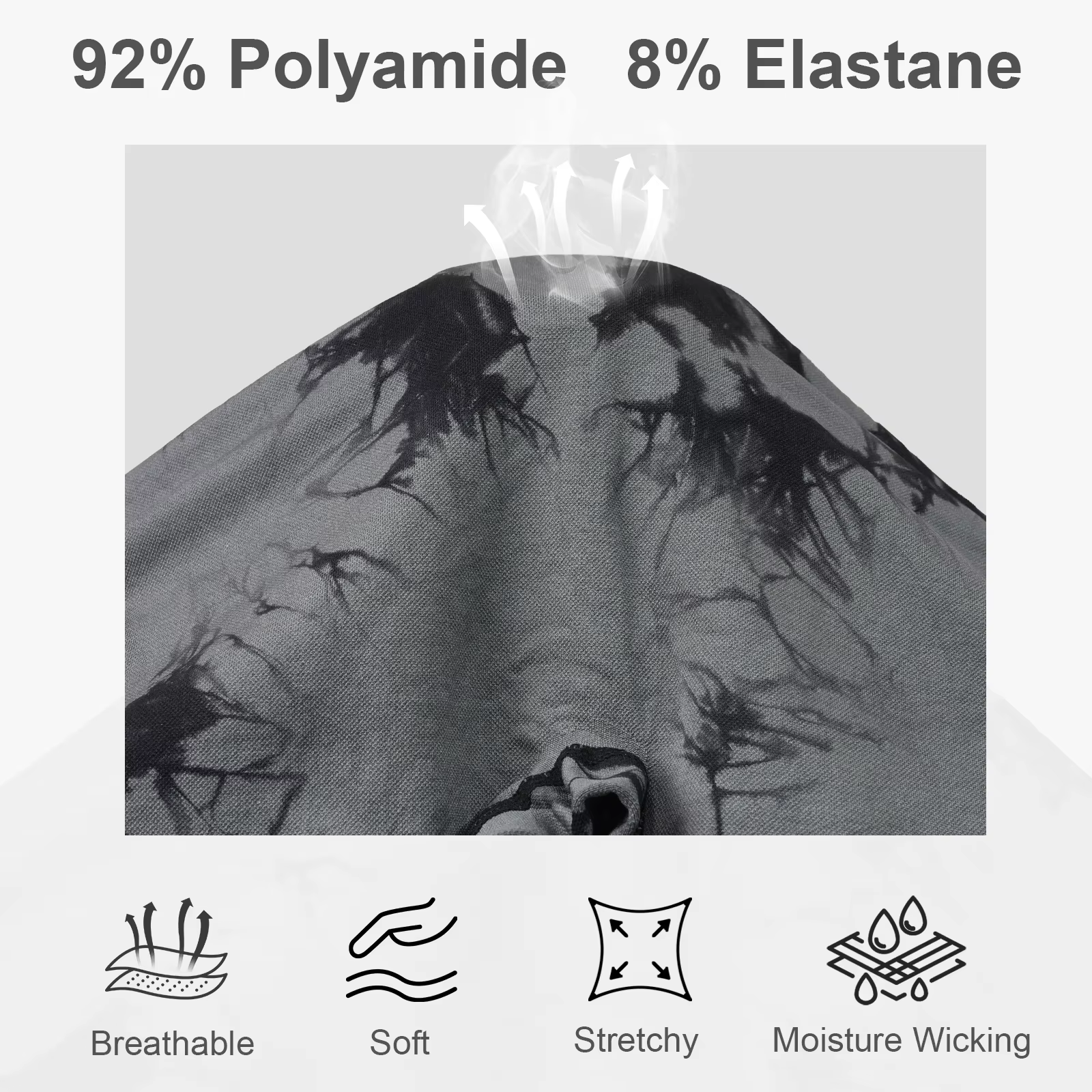 2pcs Women's High-Waist Tie-Dye Yoga Shorts