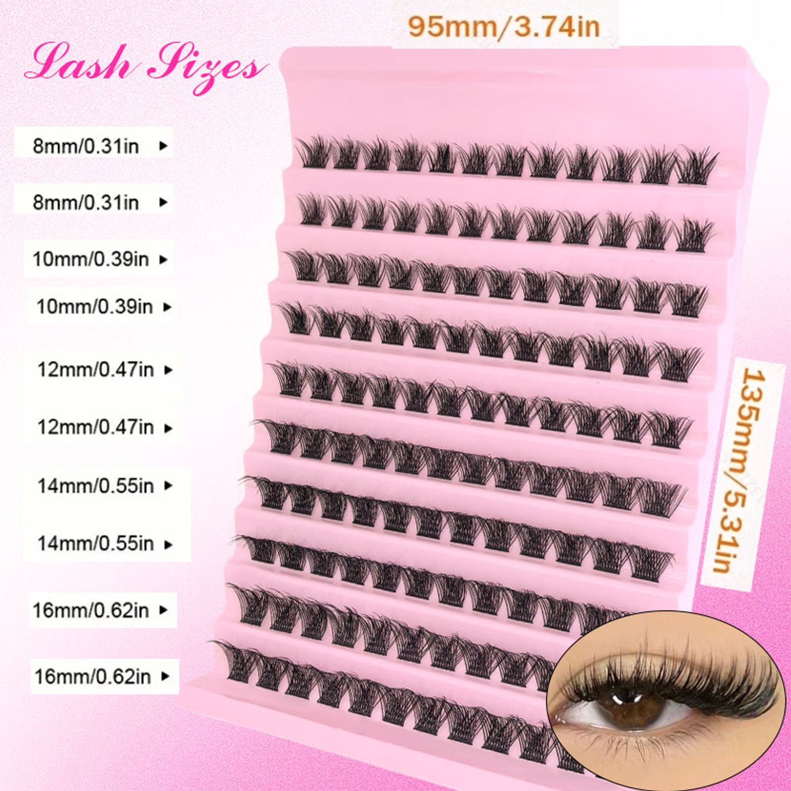 DIY Eyelash Extension Kit with Individual Lash Clusters
