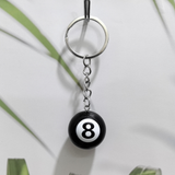 25mm Black No.8 Billiard Keychain Mini Ball Pendant