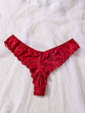Romantic Red Lace Lingerie Set for Women