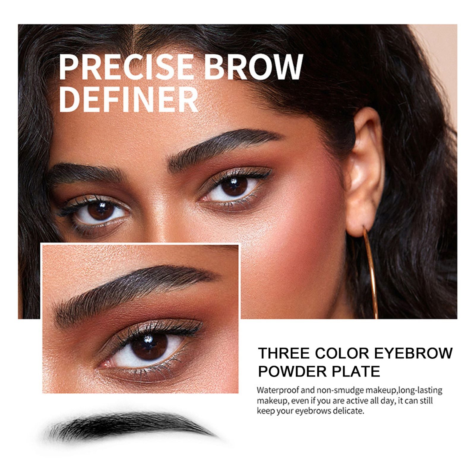 3-Color Brow Powder Set with Brush