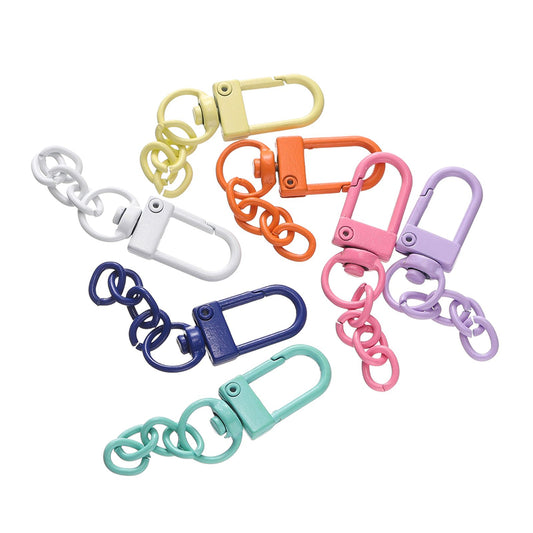 10pcs Keyring Lobster Clasp Spring Buckle with Chains