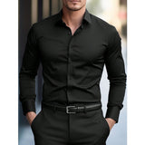Men's Solid Color Long Sleeve Shirt in Multiple Colors