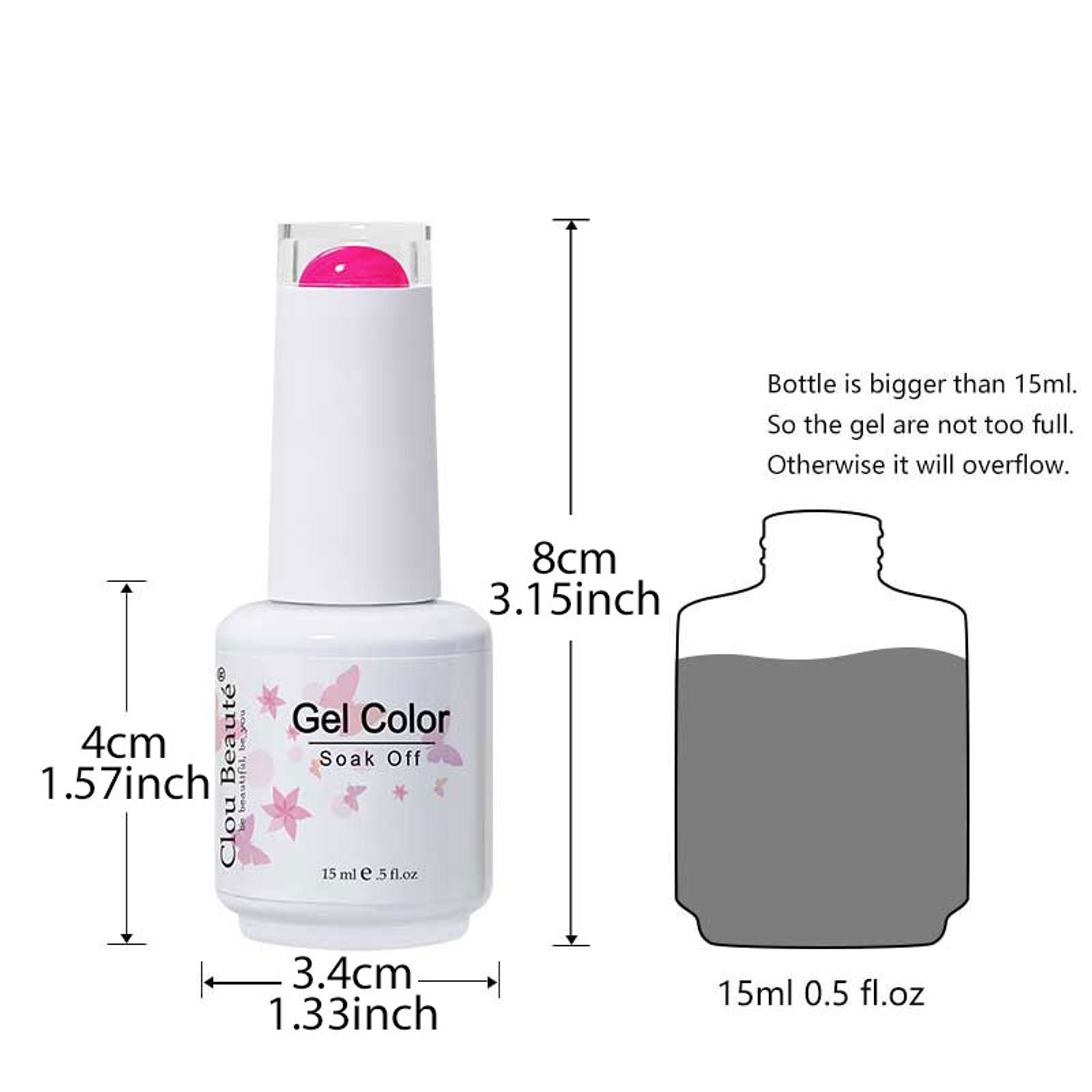 Clou Beaute 15ml Neon Gel Nail Polish & Base Top Coat