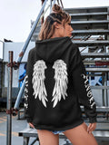 Beautiful Angel Wings Printed Hoodie for Women