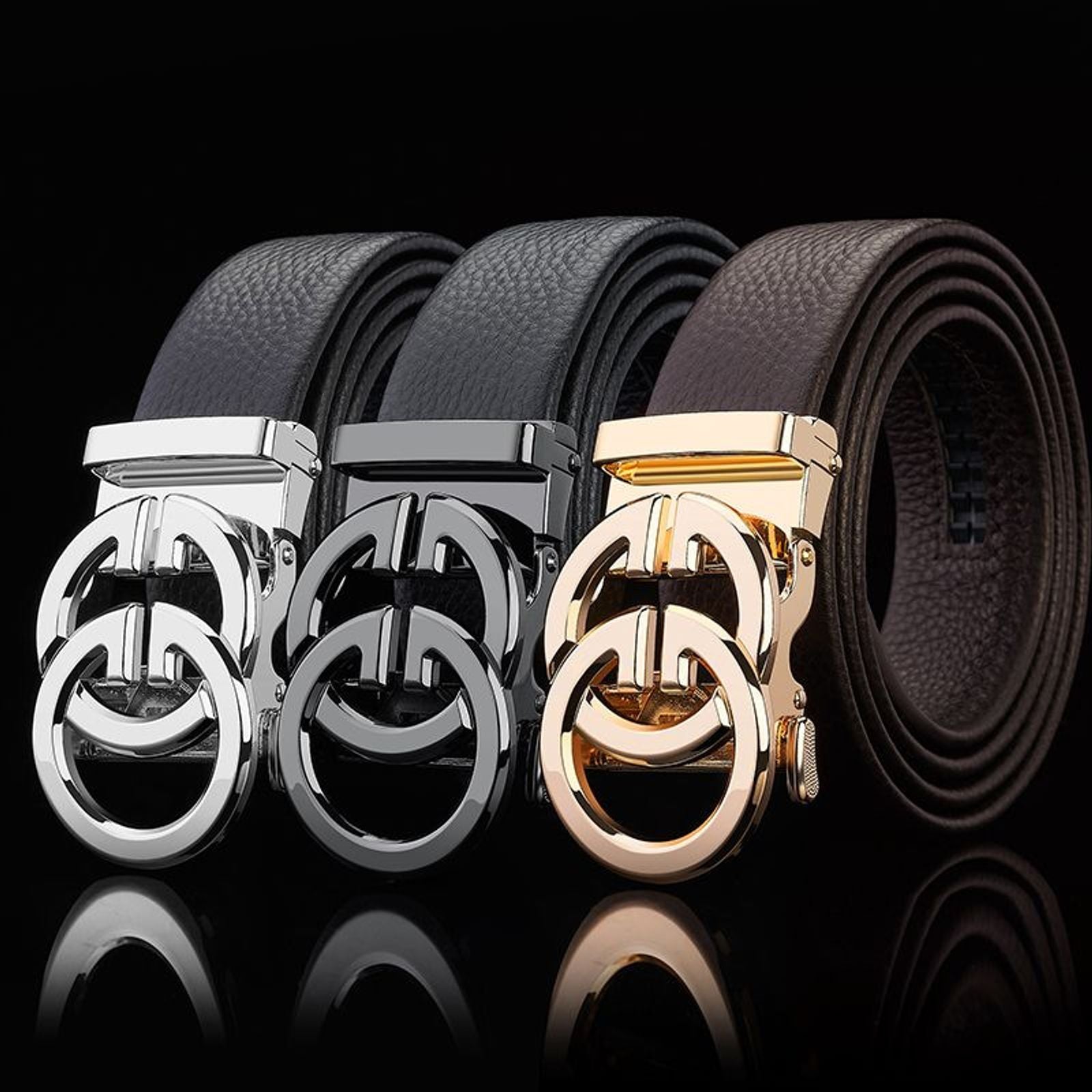 Luxury Double G Buckle Leather Belt for Men and Women