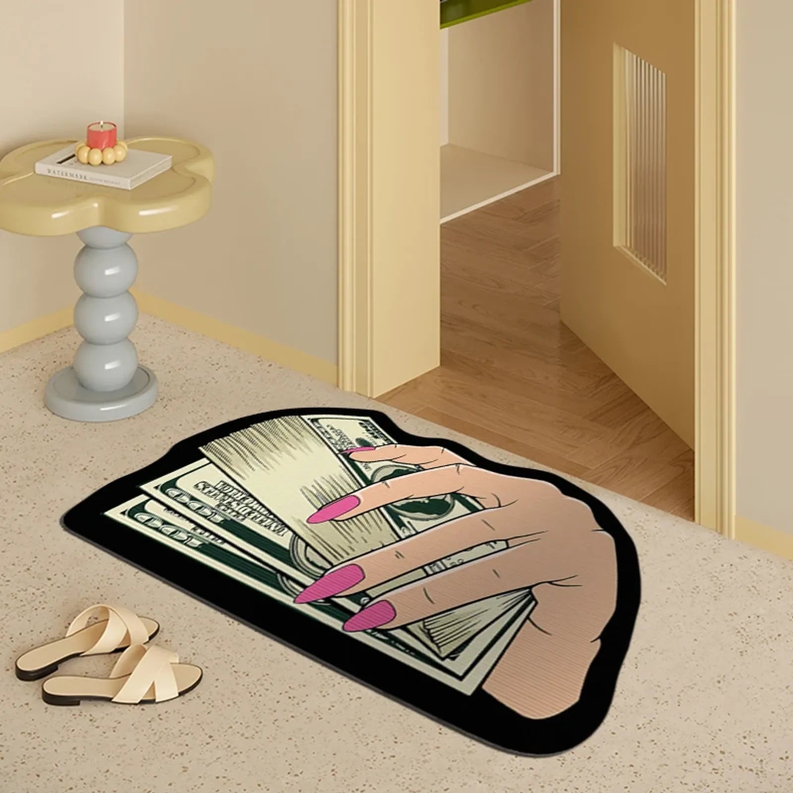 Creative Money Shaped Carpet Rug for Bedroom