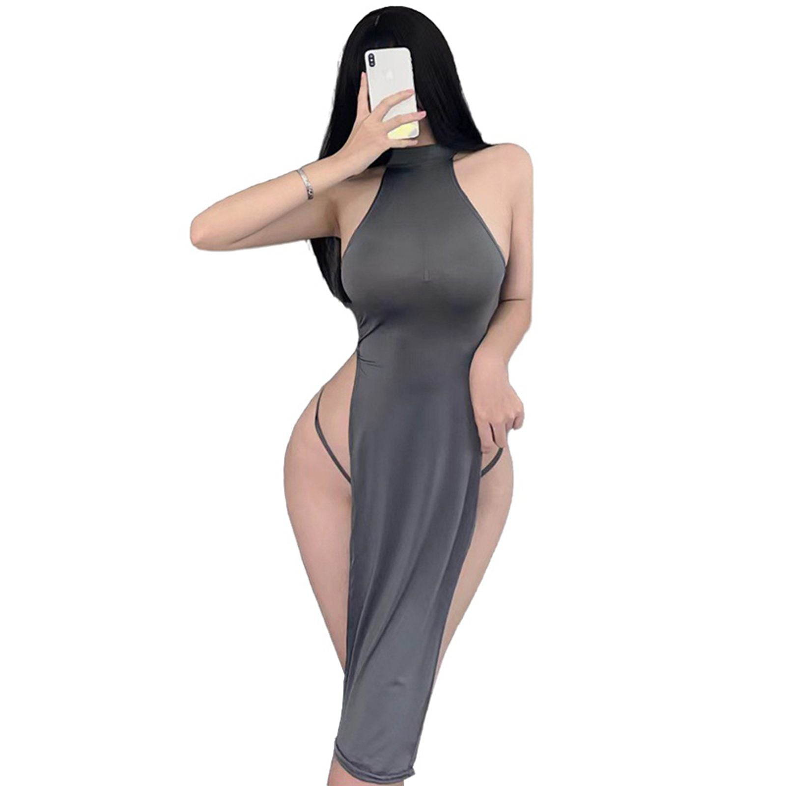 Women's High Split Backless Cheongsam Dress