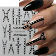 Gothic Punk Black Line Nail Art Sticker Set