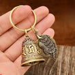 Fashion Six-Character Carved Bell Keyfob Keychain