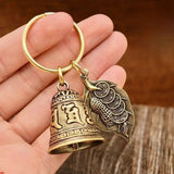 Fashion Six-Character Carved Bell Keyfob Keychain