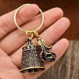 Fashion Six-Character Carved Bell Keyfob Keychain