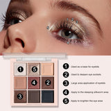 9-Color Matte & Shimmer Eyeshadow Palette - Soft Milk Tea Tones
