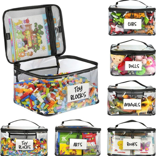 Large Clear PVC Toy Storage Bags - Waterproof Organizer Pouches