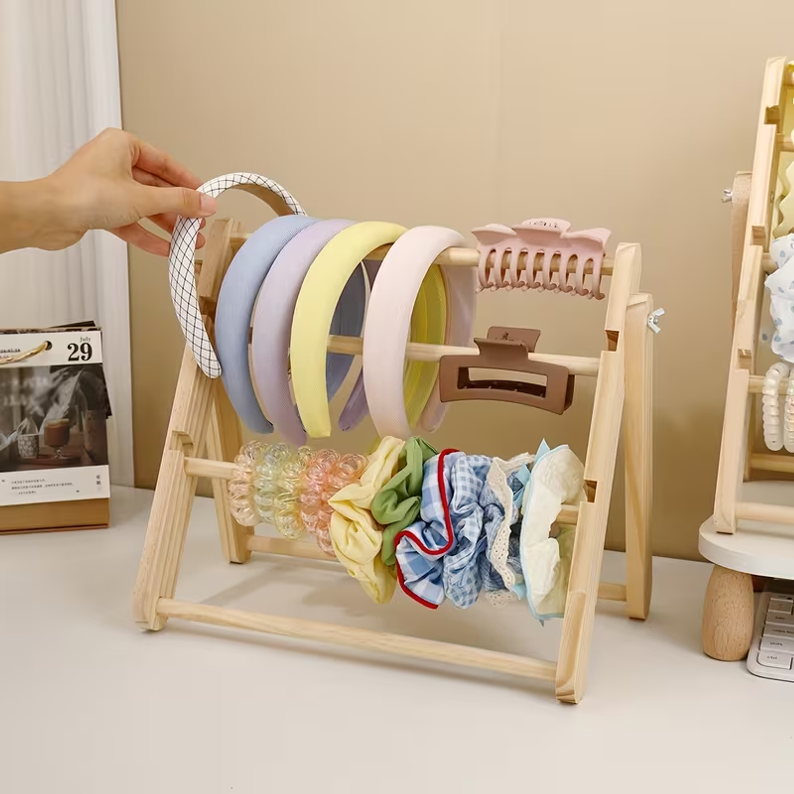 Solid Wood Multi-Layer Jewelry Display Rack