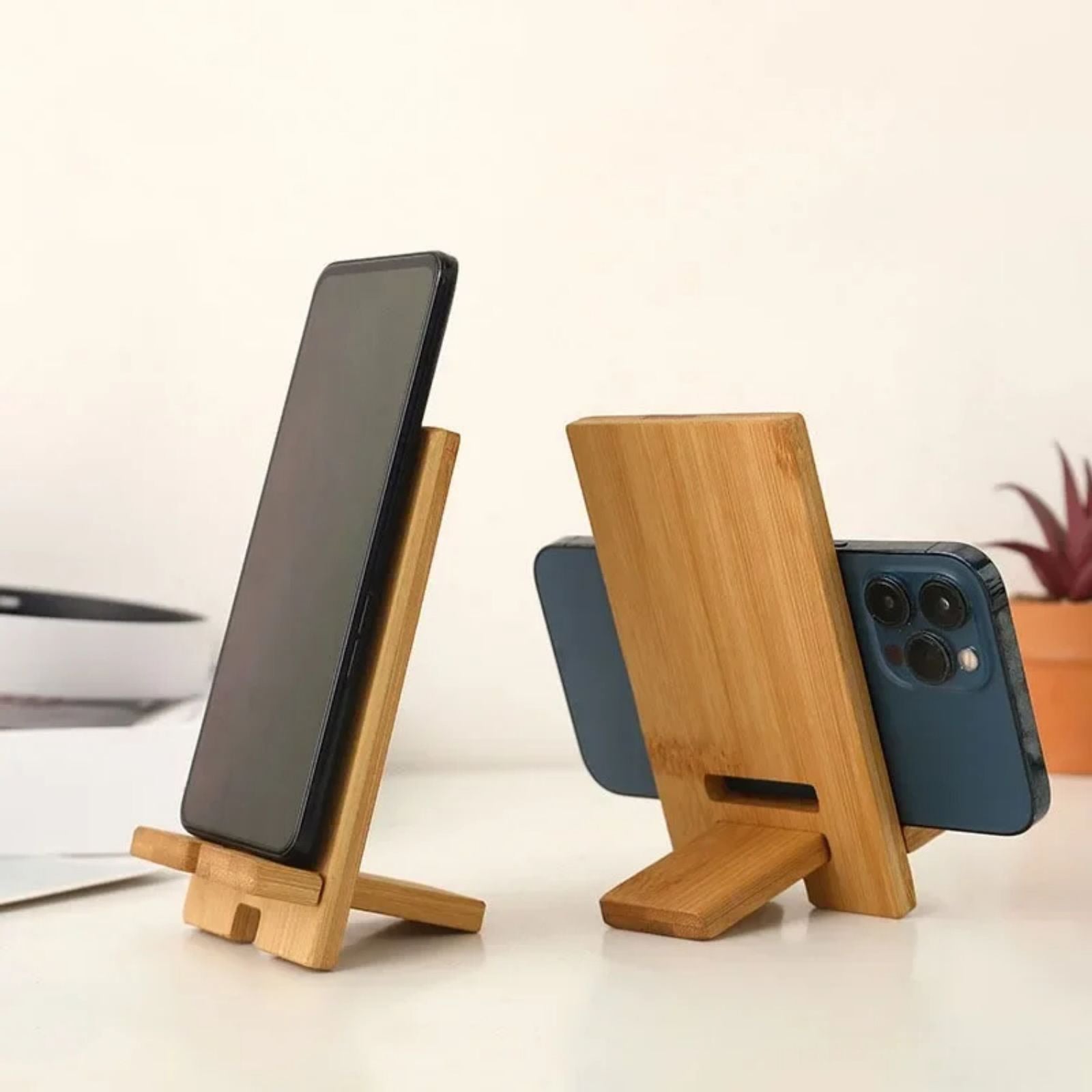 Bamboo Phone Holder - Multi-functional Charging Stand