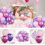 52PCS Macaron Pink and Purple Balloon Set for Parties