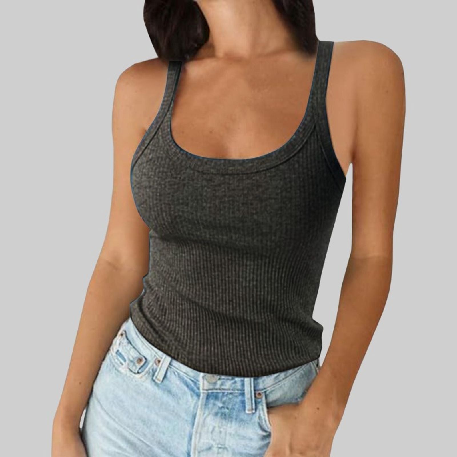 Versatile Round Neck Solid Top T-Shirt for Women