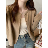 Women's O Neck Knitted Cardigan - Spring Autumn Style