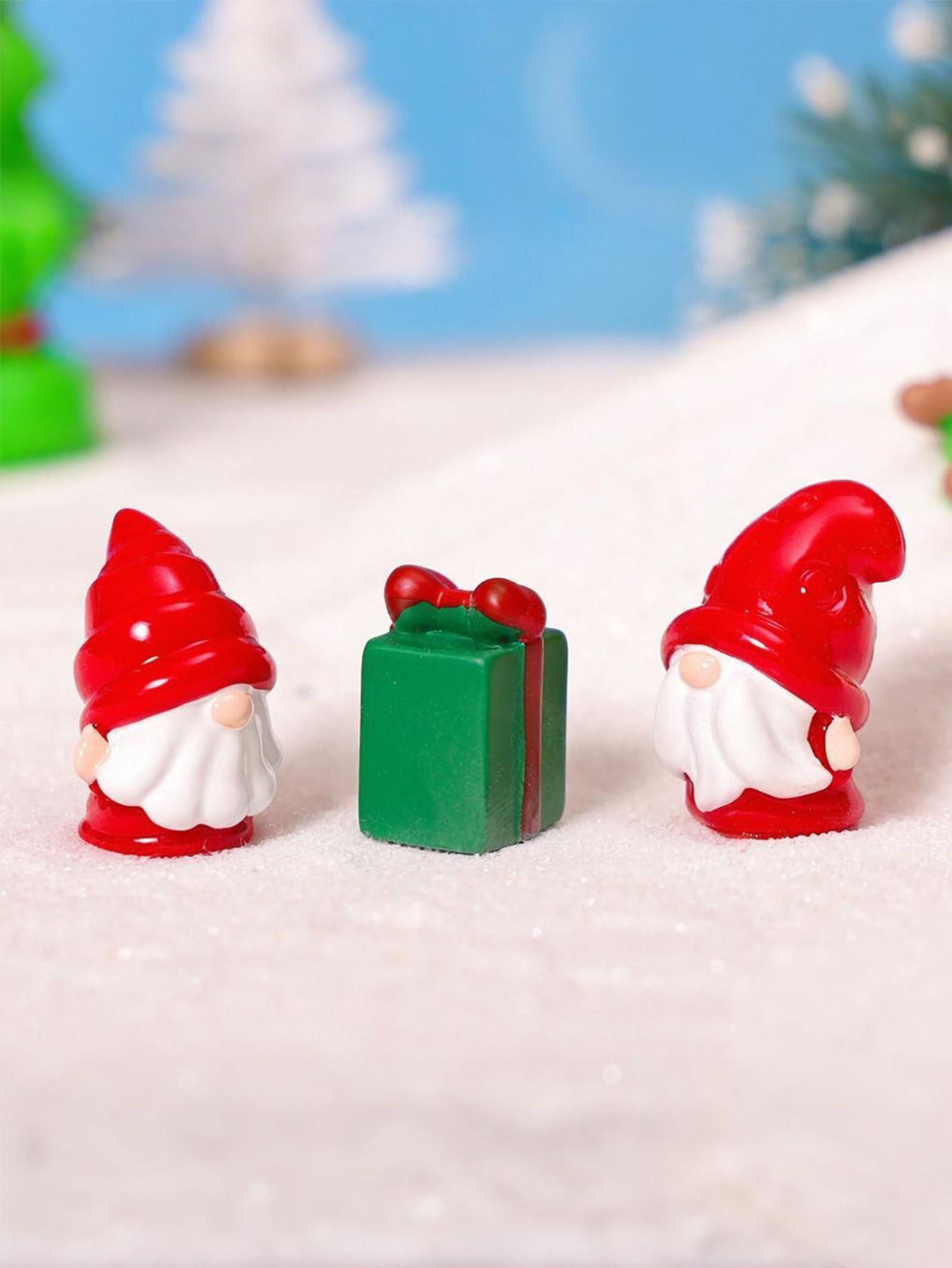 Cute Mini Resin Gnomes Christmas Figurines for DIY Decor