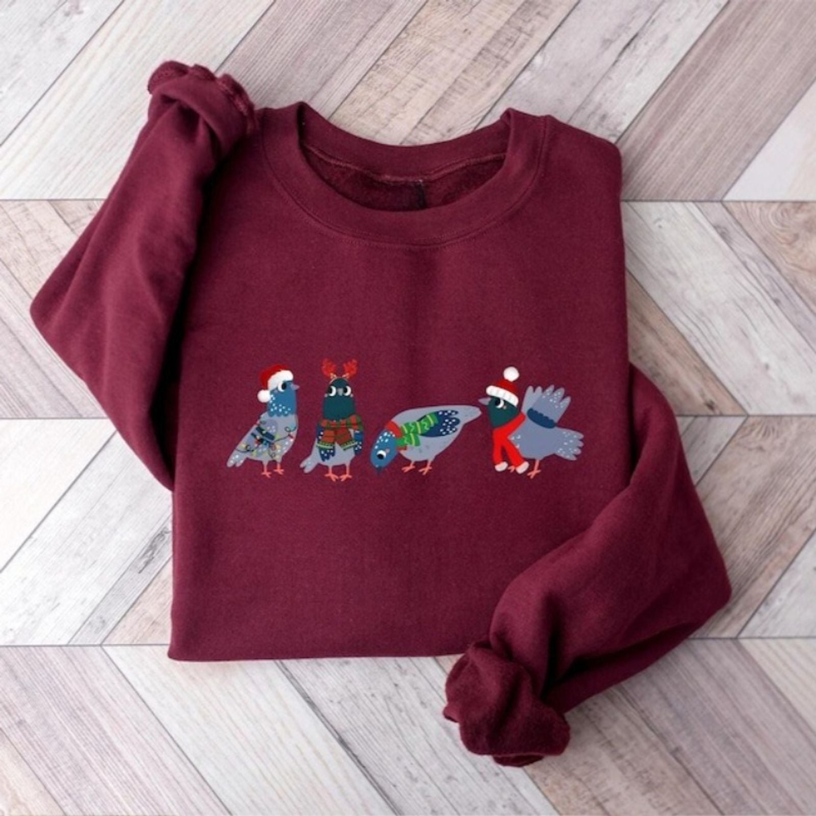 Christmas Pigeon Sweatshirt - Funny Bird Lover Gift