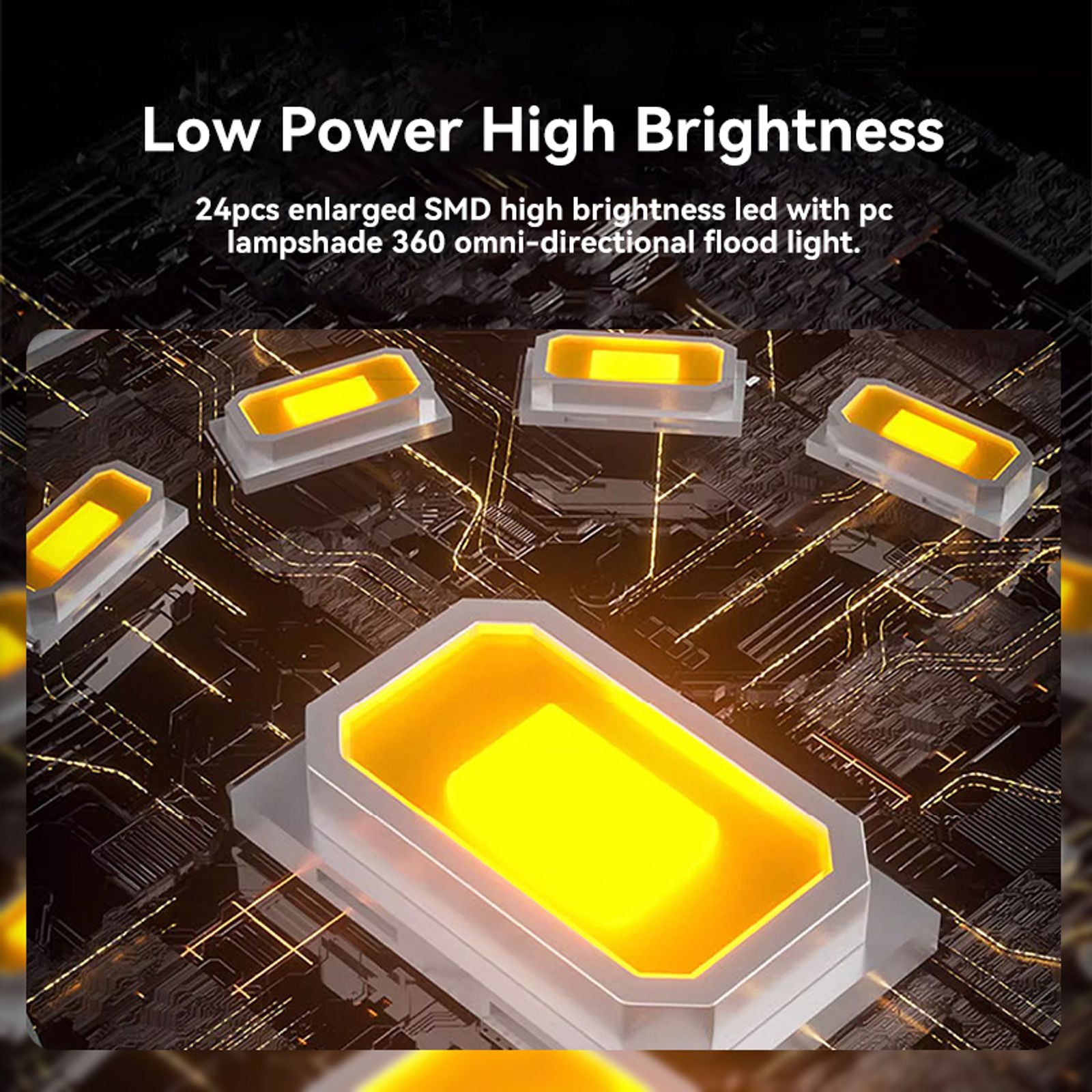 500W Rechargeable LED Camping Lantern with Power Display