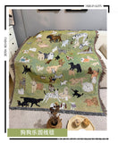 Vintage Jacquard Grassland Sheep Camping Picnic Blanket