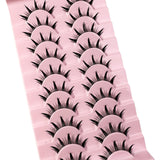3D Cat Eye Faux Mink Lashes - 10 Pairs Natural & Fluffy