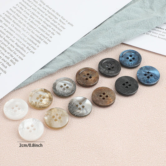 20pc 20mm Imitation Shell Resin Wide Buttons