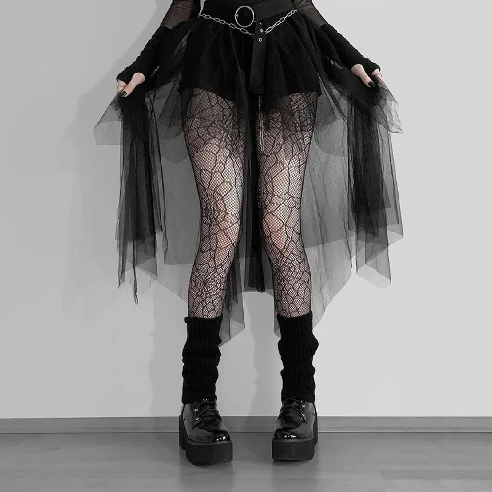 High-Waisted Irregular Skirt for Women - Gothic Style