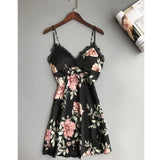 Womens V-Neck Lace Sexy Lingerie Babydoll Nightdress