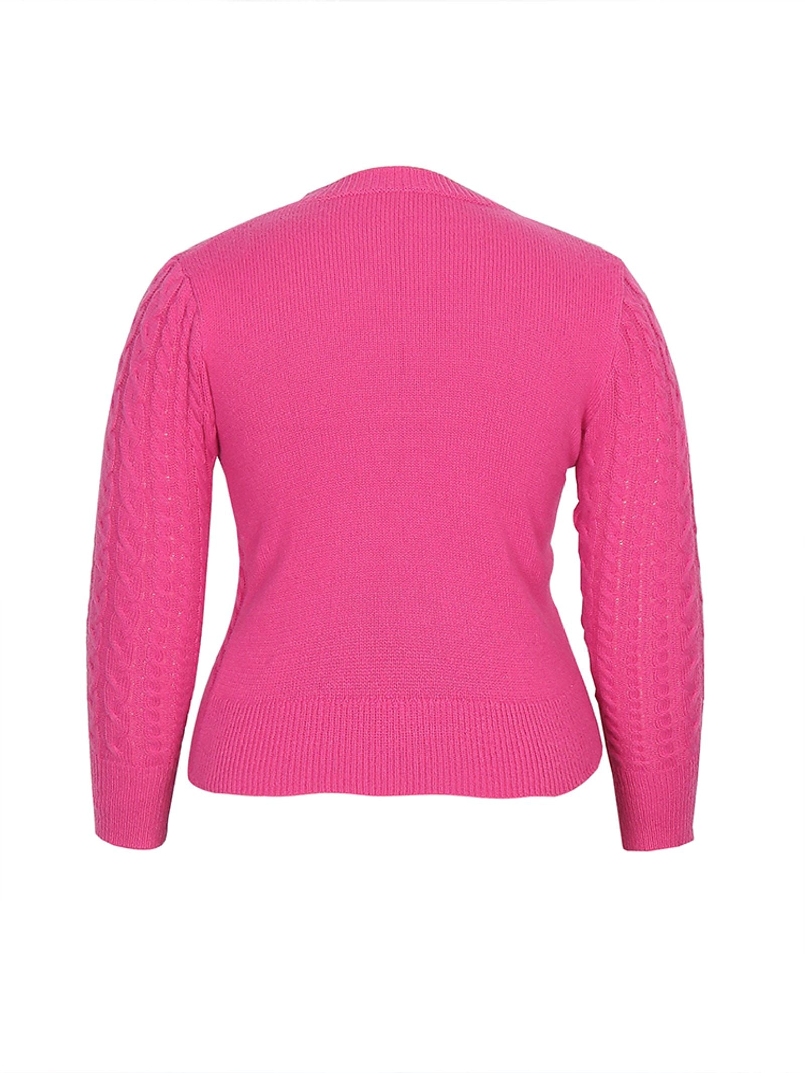 Plus Size Solid Color Cutout Knit Sweater for Women