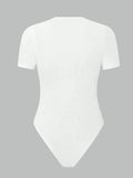 Women's Solid Basic Short Sleeve Bodysuit