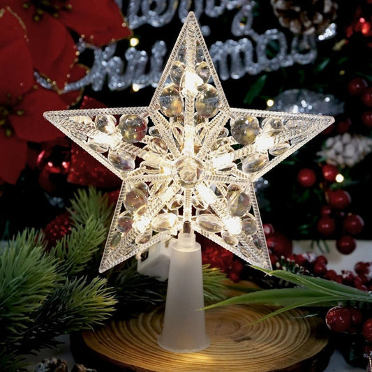 15cm Warm White LED Christmas Tree Star Decoration