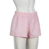 Striped Print Casual Shorts for Women