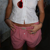 Women's Plaid Lounge Boxer Shorts - Cute Summer Pajama Bottoms