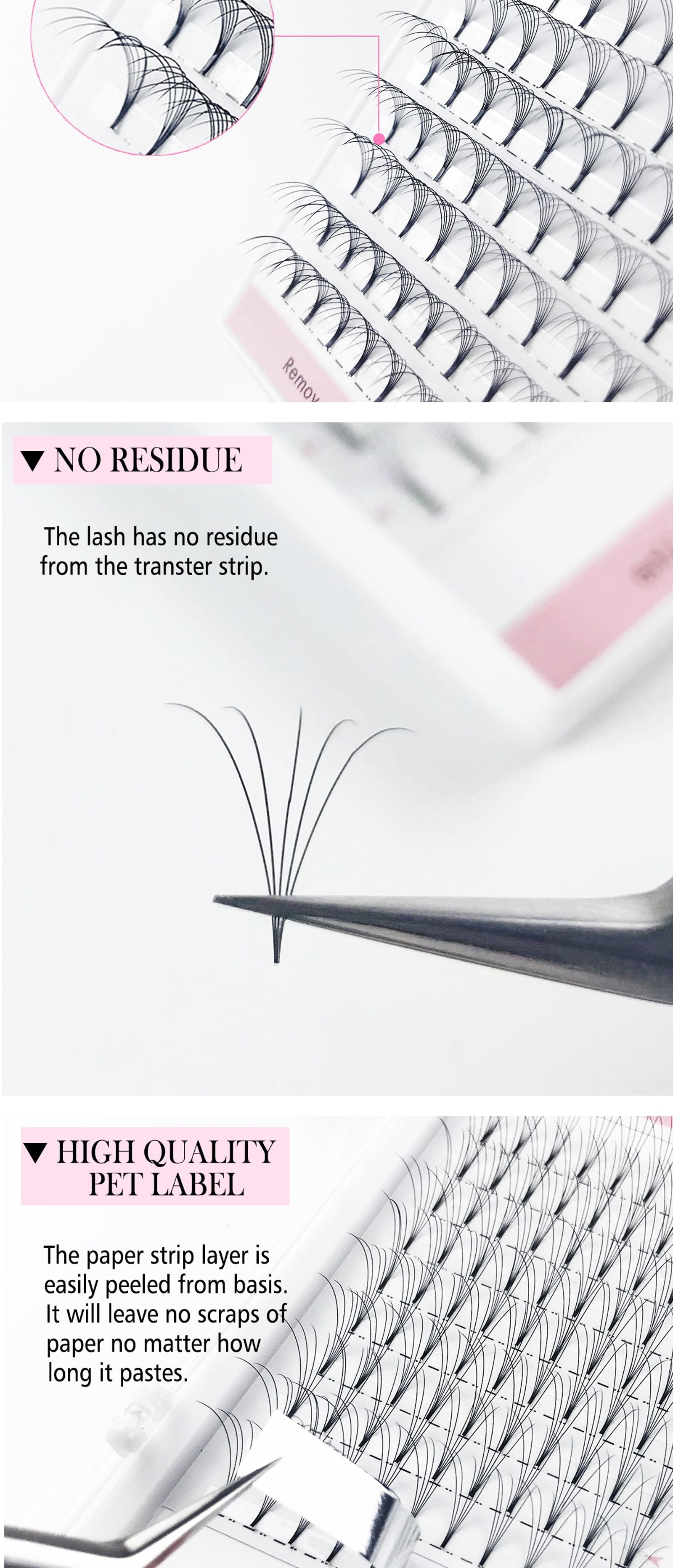 Premade Volume Fans Short Stem Russian Eyelash Extensions