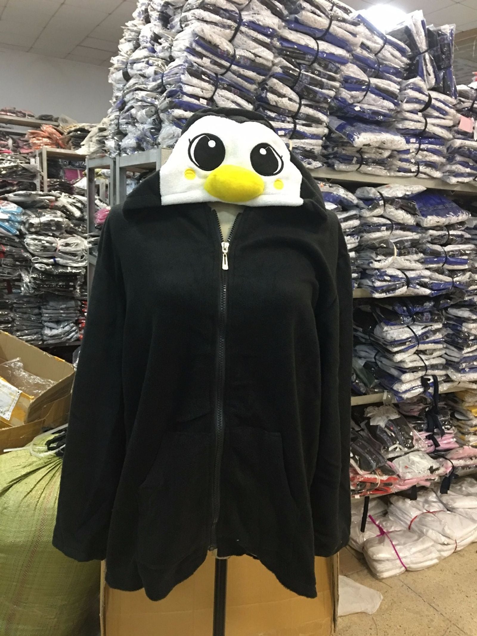 Cute Penguin Fleece Warm Hoodie Tracksuit for Women