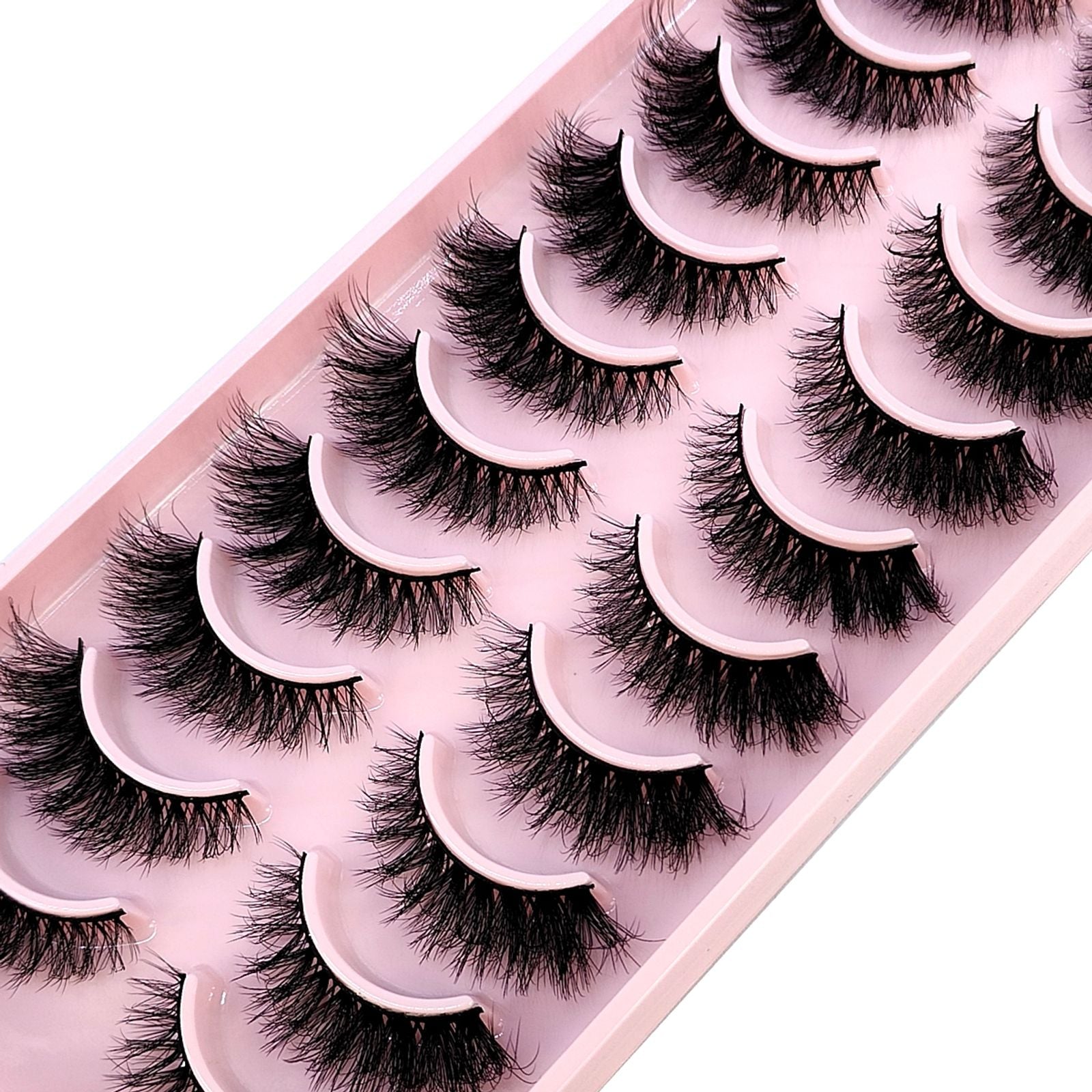 3D Faux Mink Hair False Eyelashes - Natural Crisscross Lashes