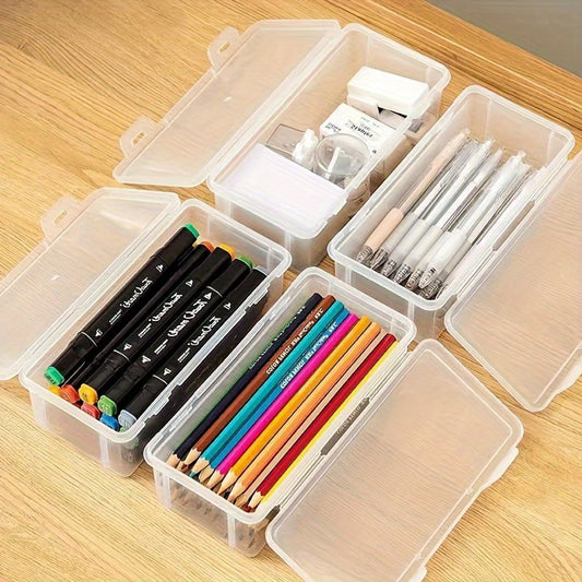 Large Clear Plastic Storage Boxes with Hinged Lids