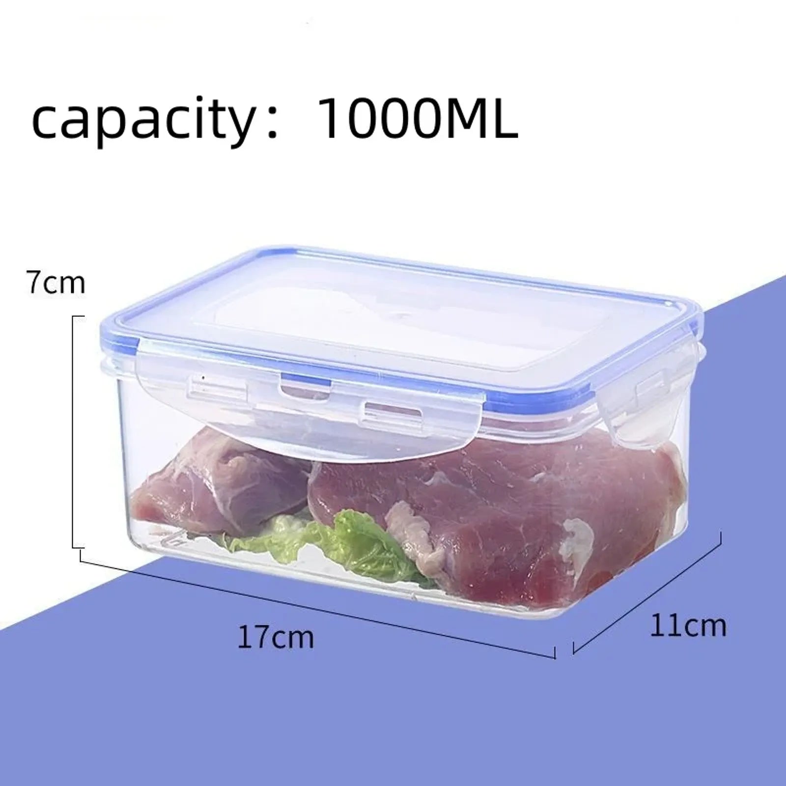 Sealed Rectangular Refrigerator Storage Box with Lid